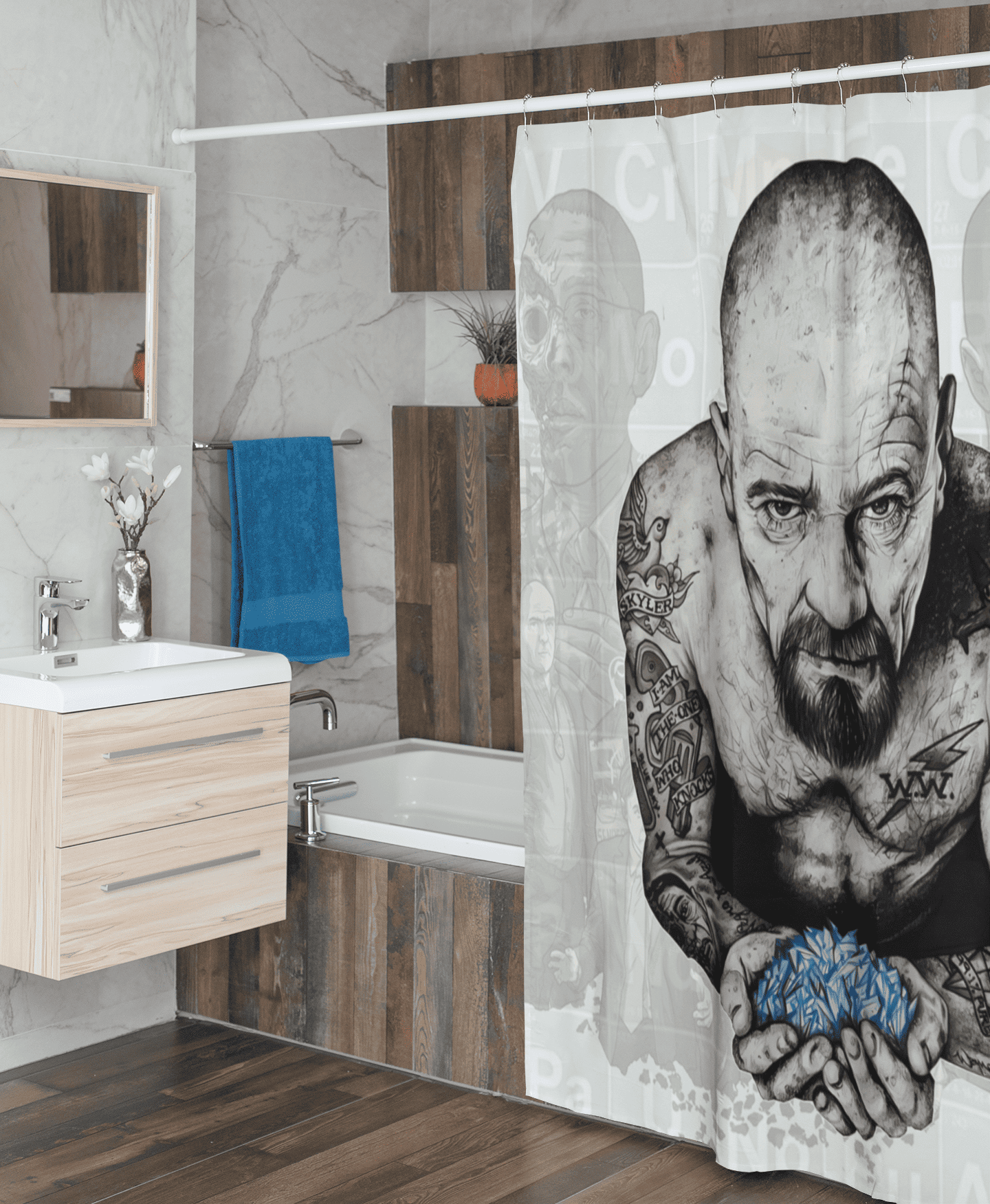 Cortina de baño textil "Breaking Bad"-2