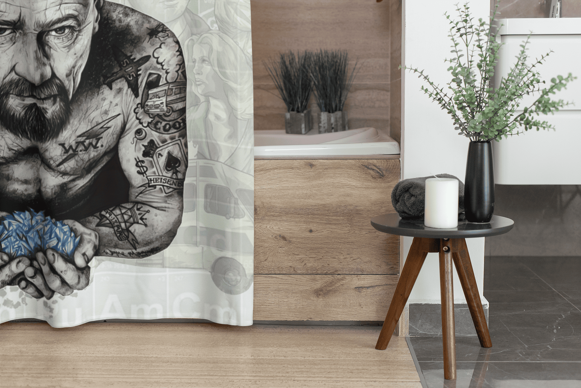 Cortina de baño textil "Breaking Bad"-5