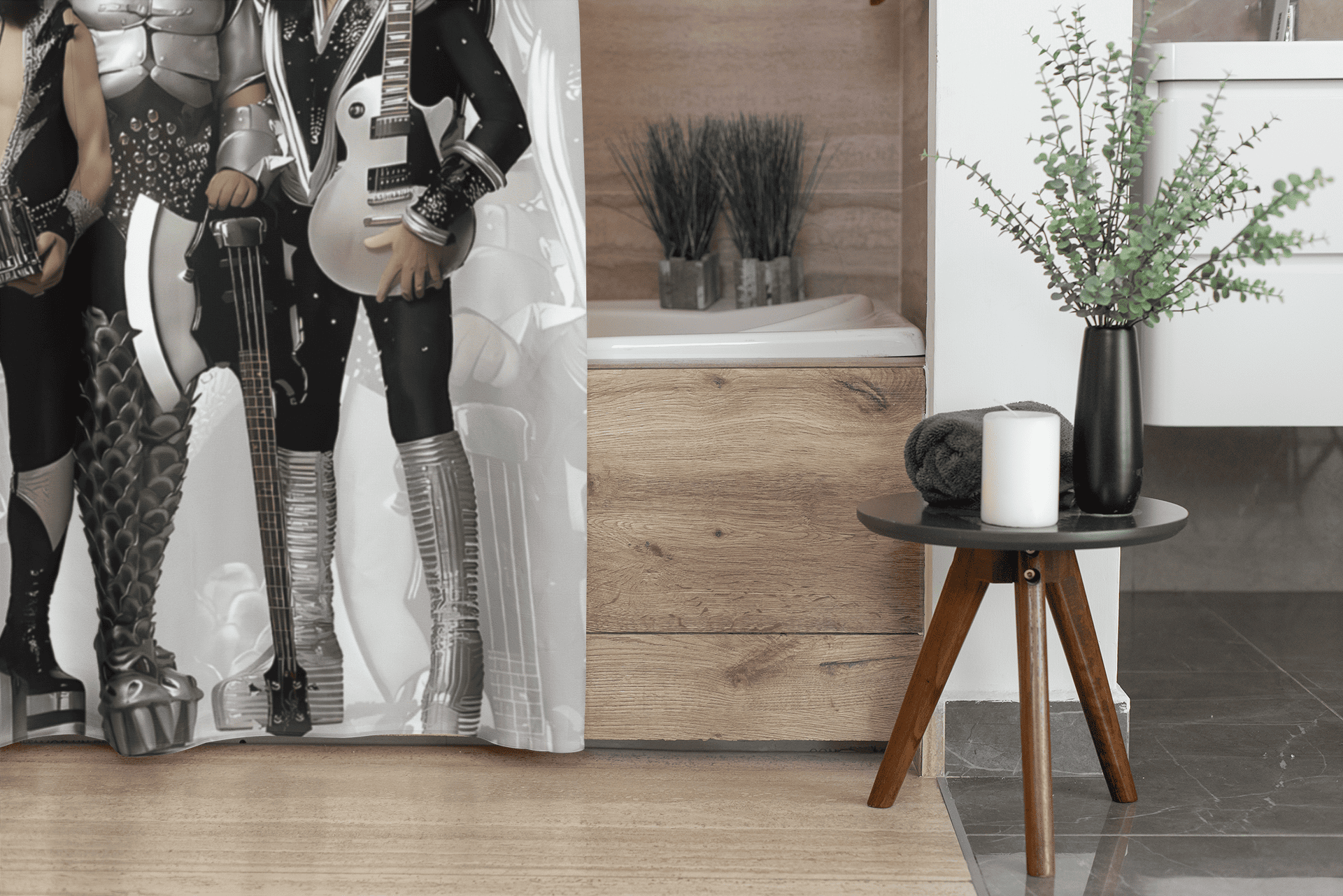 Cortina de baño textil "Kiss"-3