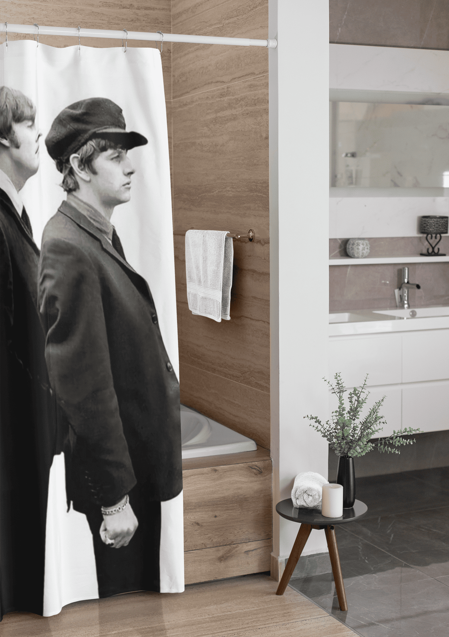 Cortina de baño textil "The beatles forever"-3