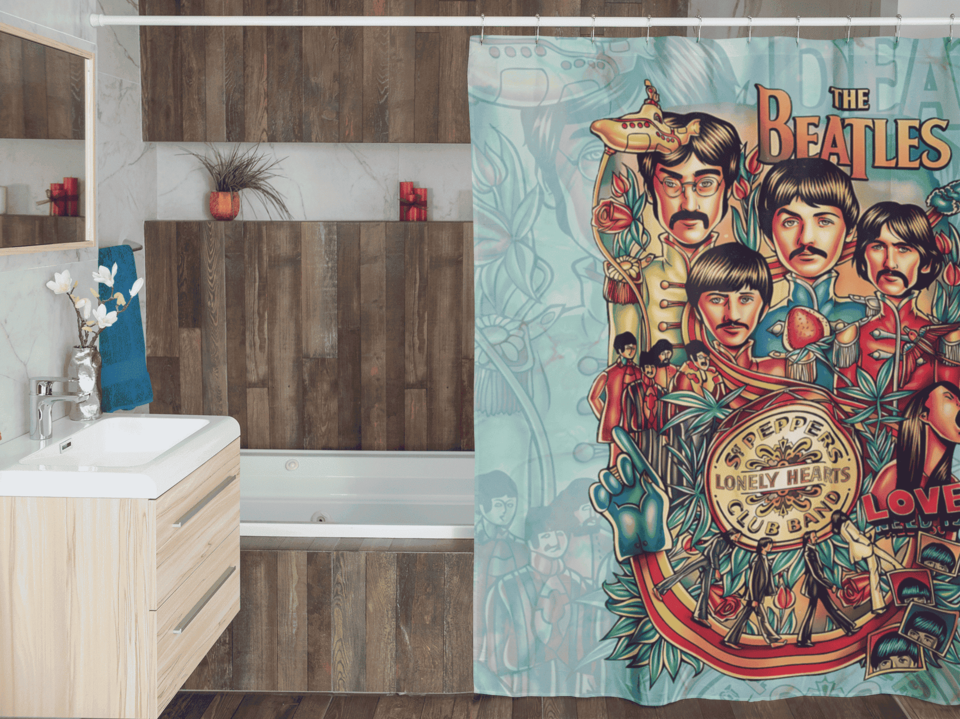 Cortina de baño textil "The beatles Sgt peppers"-2