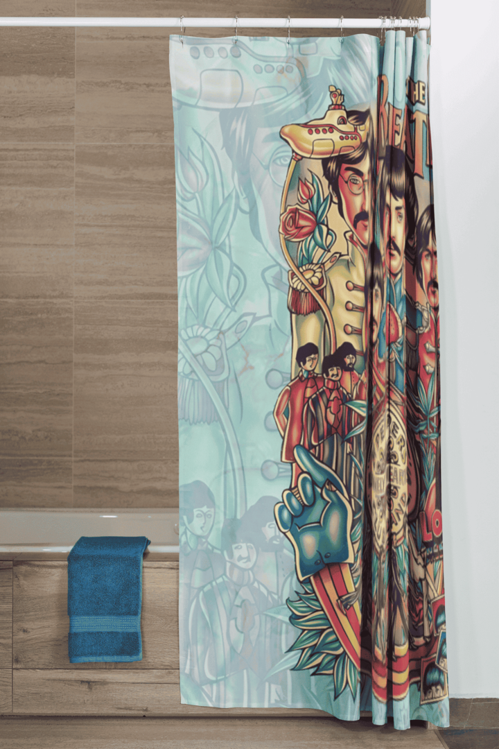 Cortina de baño textil "The beatles Sgt peppers"-4