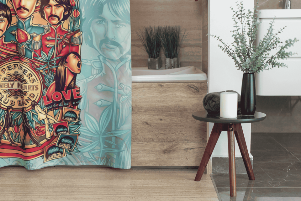 Cortina de baño textil "The beatles Sgt peppers"-5