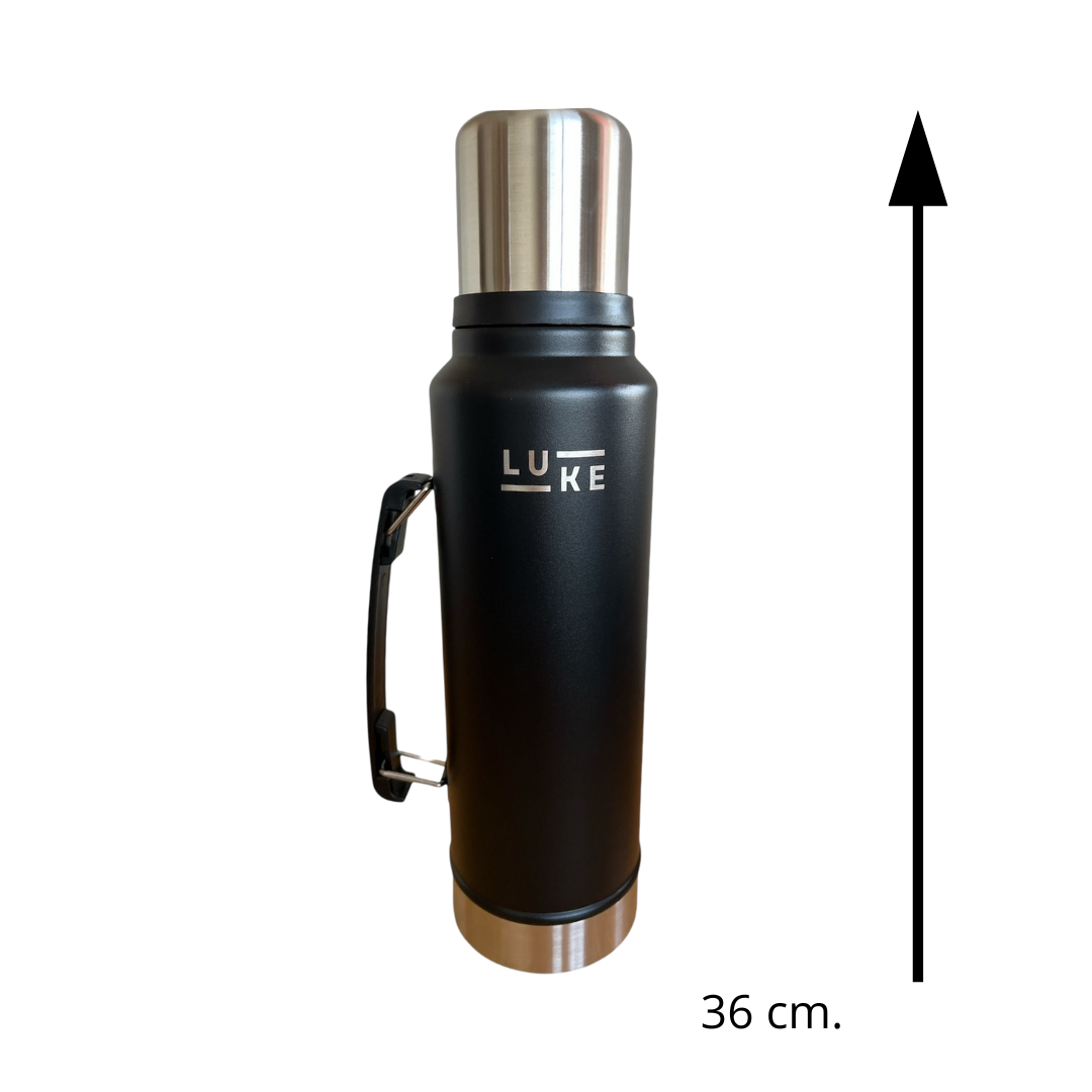 Termo Liquido Acero Inoxidable 1.3 L Granite Negro -  LUKE-3