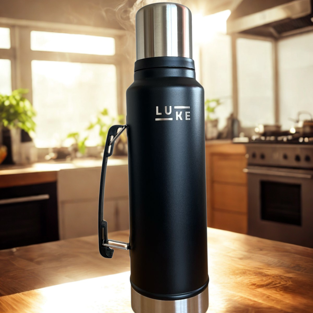 Termo Liquido Acero Inoxidable 1.3 L Granite Negro -  LUKE-7