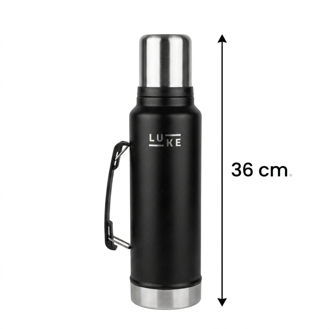 Termo Liquido Acero Inoxidable 1.3 L Granite Negro -  LUKE-2