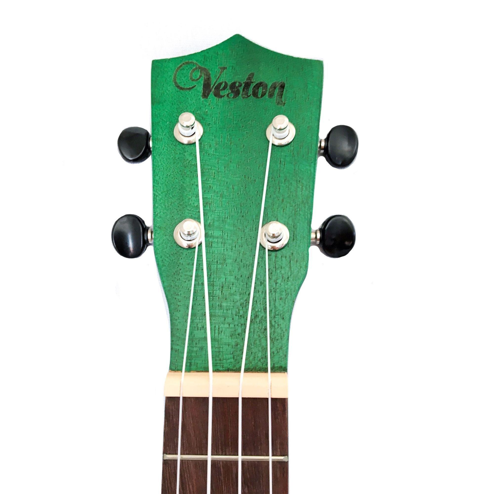UKELELE SOPRANO VESTON CAOBA VERDE C/FUNDA MOCHILA-2