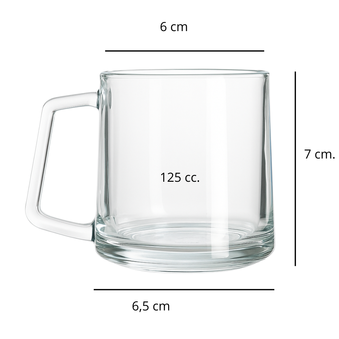 Set De 6 Tazas Mug Toroidal 170ml Deli Glass-2