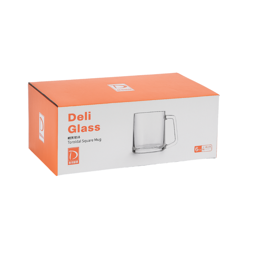 Set De 6 Tazas Mug Toroidal 170ml Deli Glass-3