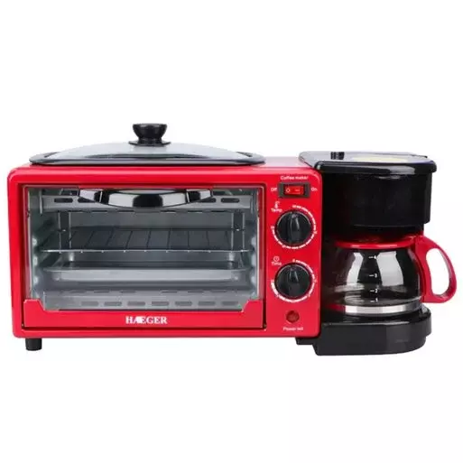 Tostador Cafetera Sartén 3 En 1 Máquina Para Desayuno Haeger-0