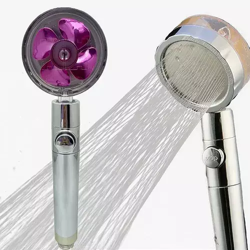 Cabezal Ducha Spa Alta Precion Con Ventilador Turbina Espiral-4
