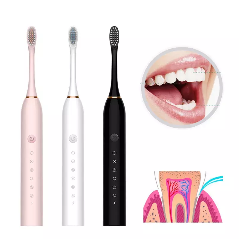Cepillo De Dientes Eléctrico Recargable Usb 4 Cabezal-2