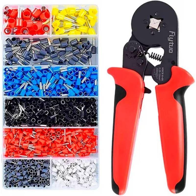 Kit Alicate Crimpadora Prensa Terminal Trinquete 1200 Pcs-0