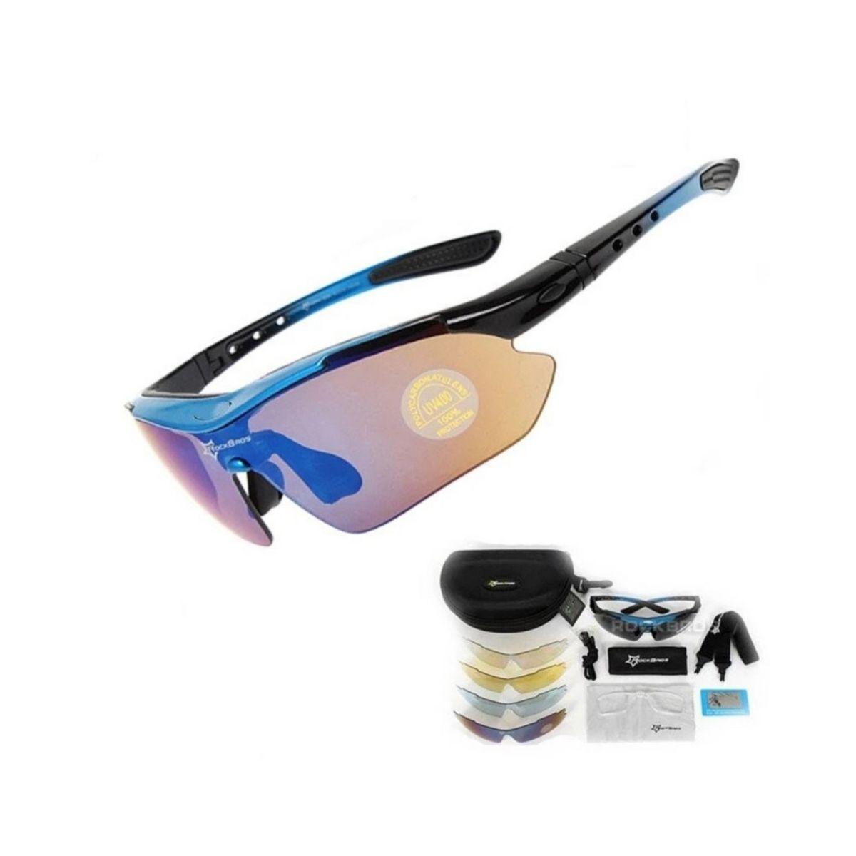 Lentes Polarizados Rockbros 5 Micas Intercambiables Azul-0