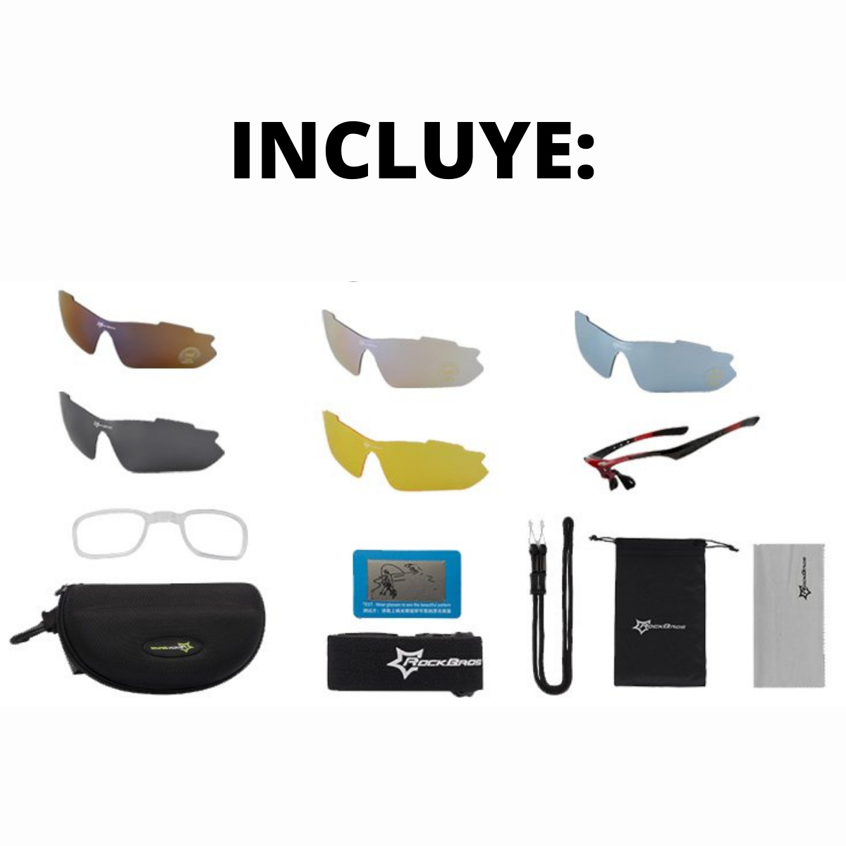 Lentes Polarizados Rockbros 5 Micas Intercambiables Azul-2