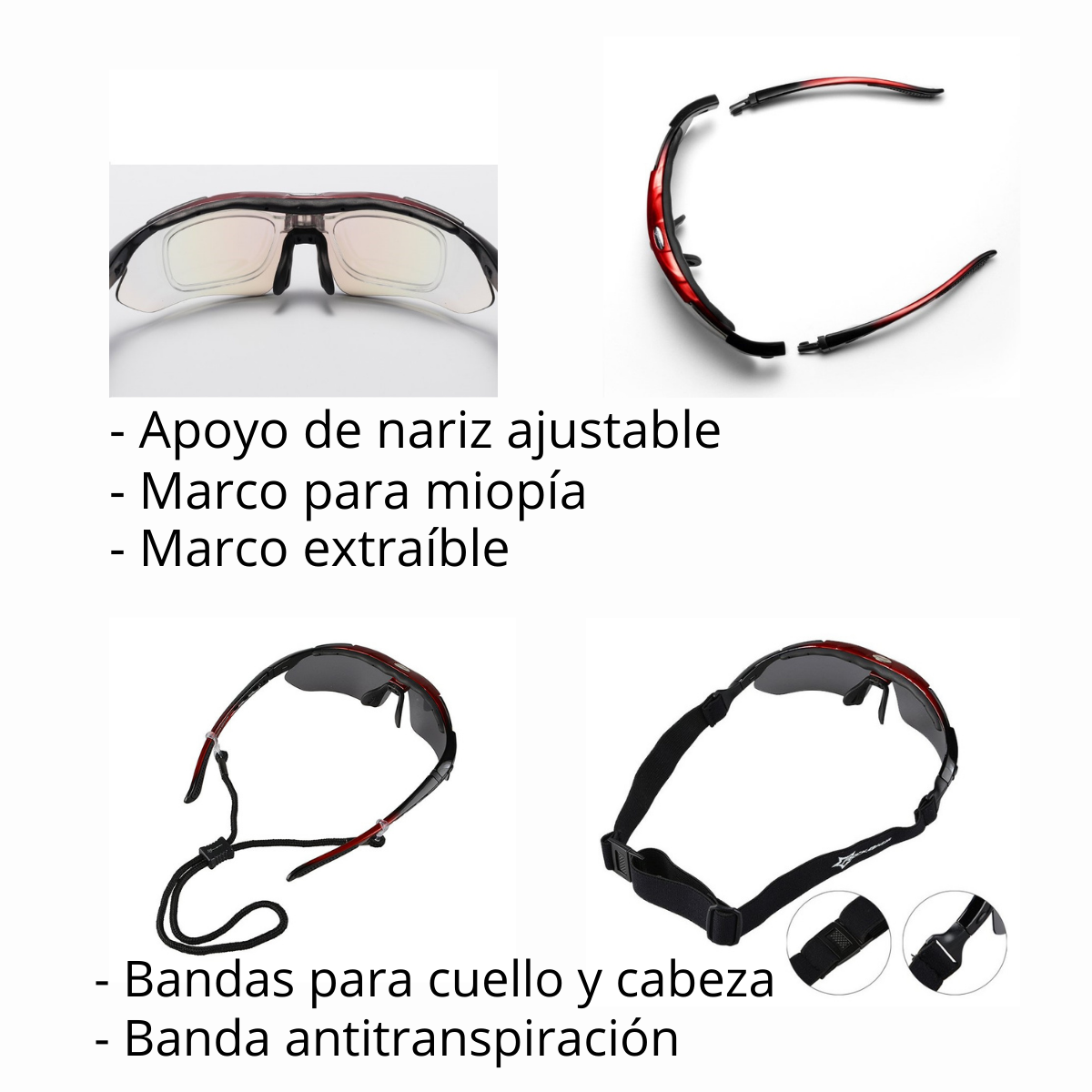 Lentes Polarizados Rockbros 5 Micas Intercambiables Azul-1