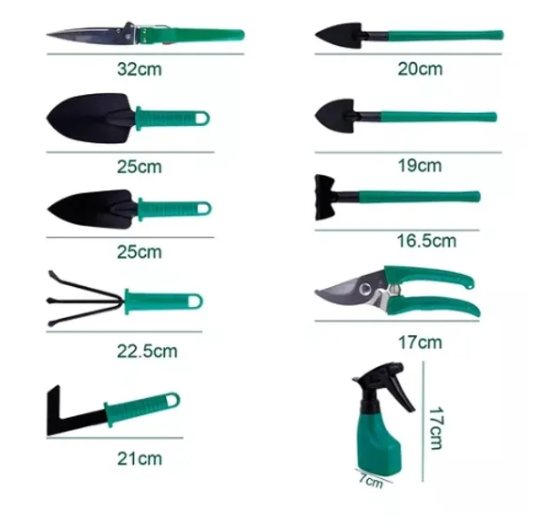Set de Herramientas de Jardinería 10 Piezas con Maleta-4