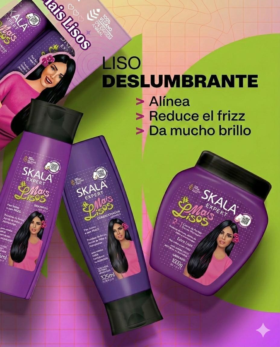 KIT SHAMPOO Y ACOND MAIS LISOS SKALA EXPERT 650ML-2