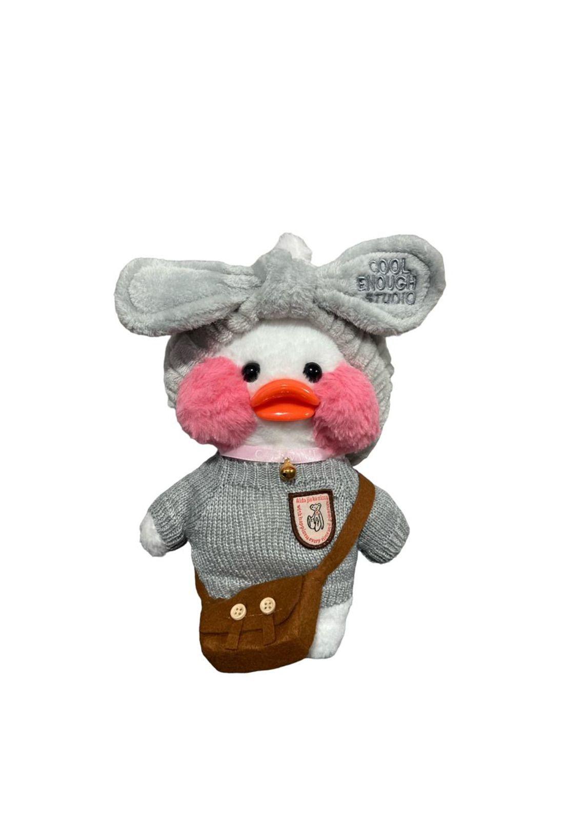 PELUCHE PATITO LALAFANFAN CON CINTILLO GRIS-0