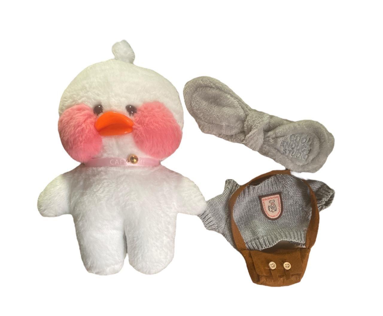PELUCHE PATITO LALAFANFAN CON CINTILLO GRIS-1
