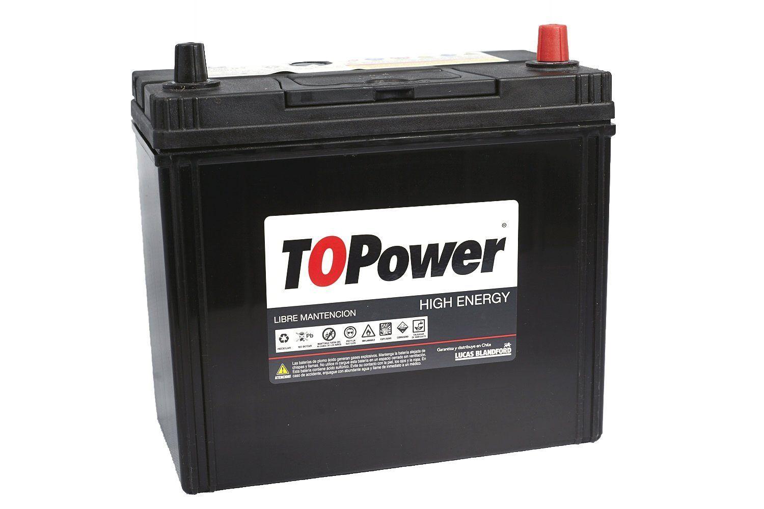 Bateria Topower 45 Amp Borne Delgado Derecha 390 Cca-0