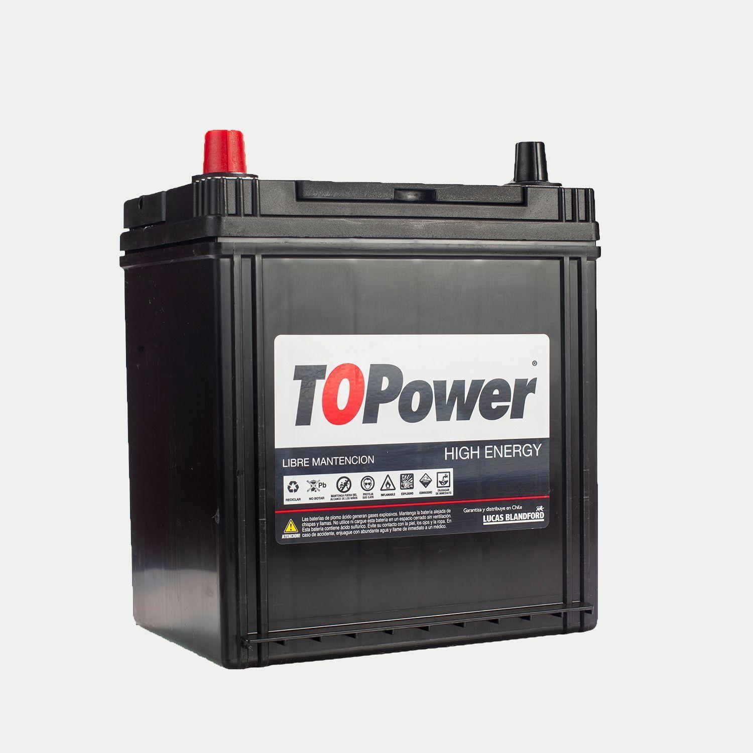 Bateria Topower 35 Amp Borne Delgado Izquierda 330 Cca-0