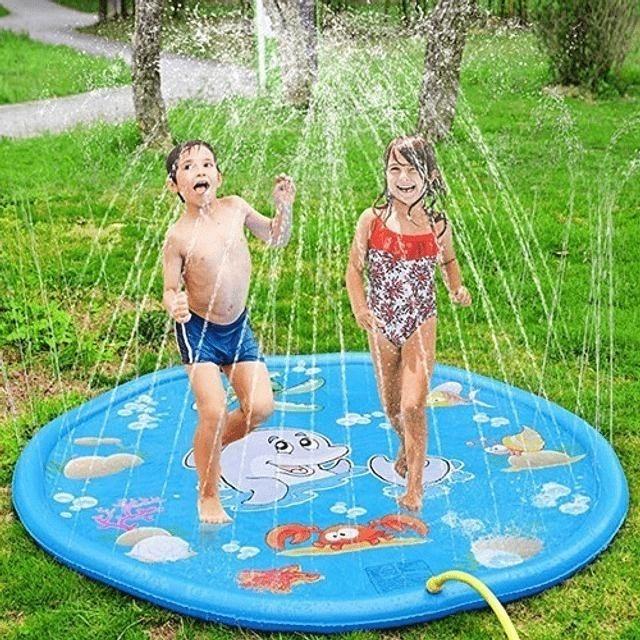 Alfombra De Agua 170cm Piscina Lanza Chorros Niños-2