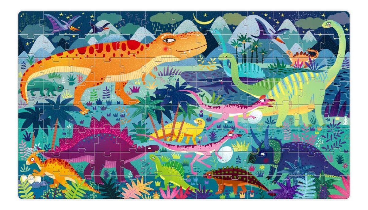 Rompecabezas Puzzle Niños 104 Piezas Dinosaurio Maleta Mideer-1