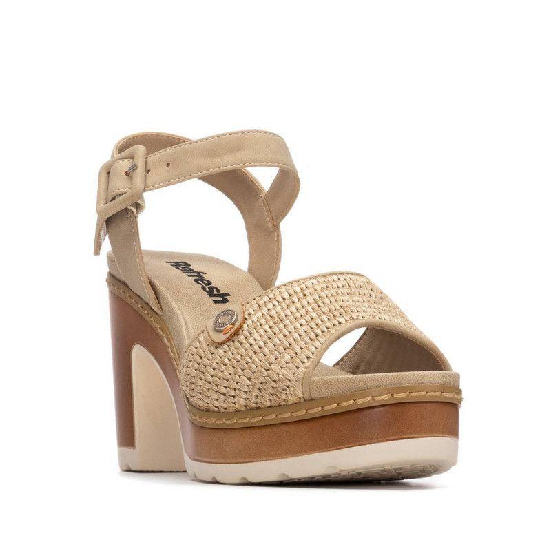 Sandalia Mujer Taco REFRESH 175281 Rafia-1