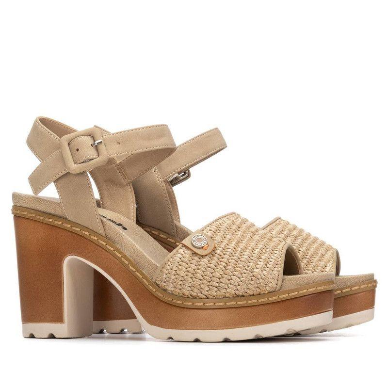 Sandalia Mujer Taco REFRESH 175281 Rafia-3