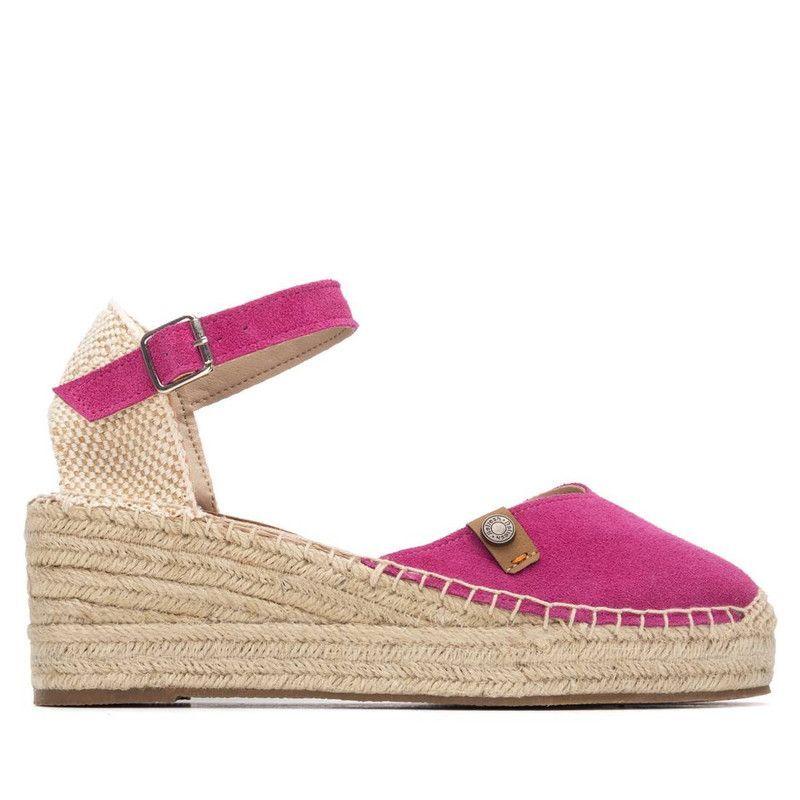 Sandalia Mujer Taco Cuero REFRESH 175235 Yute Fucsia-0