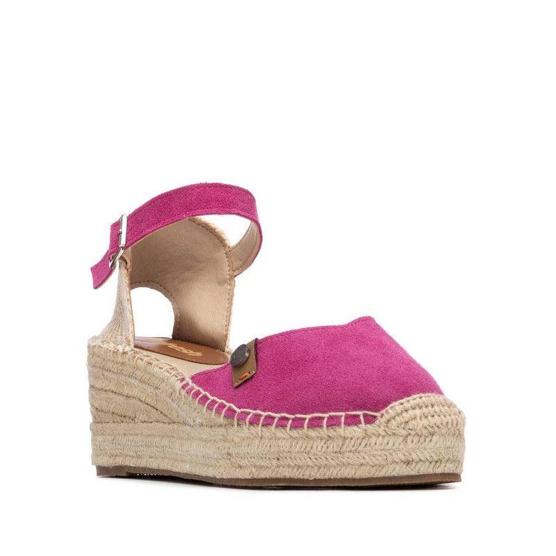 Sandalia Mujer Taco Cuero REFRESH 175235 Yute Fucsia-1