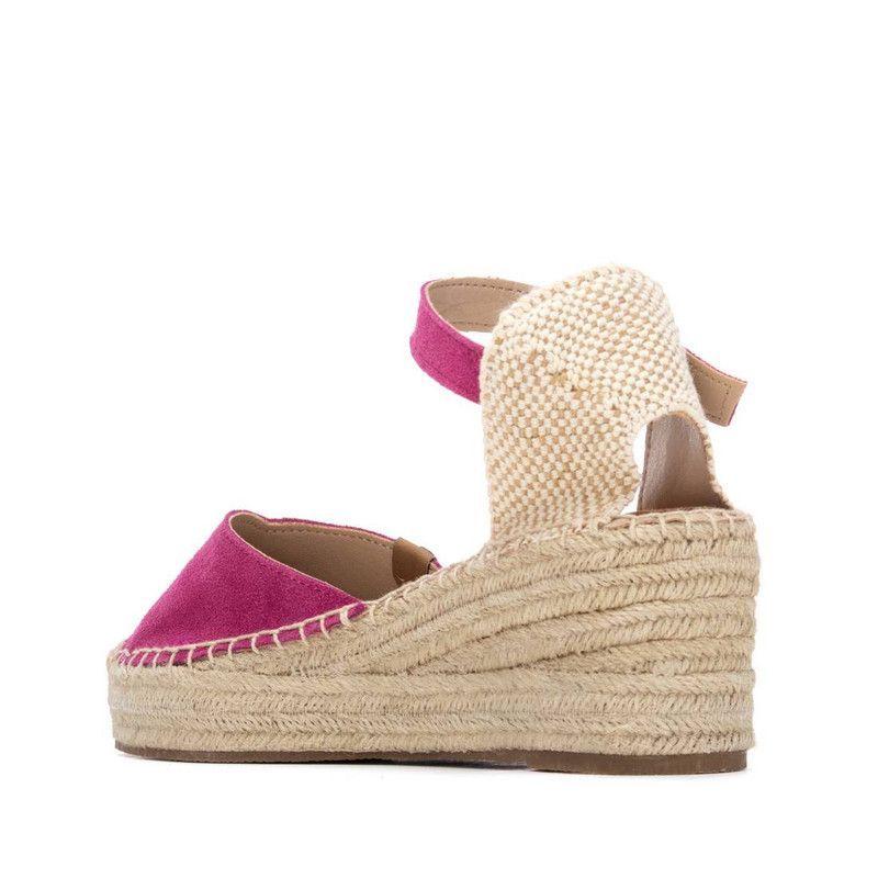 Sandalia Mujer Taco Cuero REFRESH 175235 Yute Fucsia-2