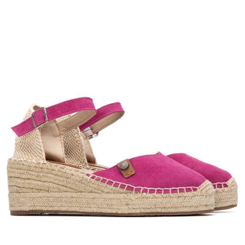 Sandalia Mujer Taco Cuero REFRESH 175235 Yute Fucsia-3