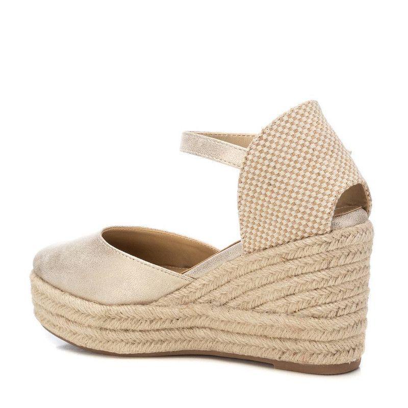 Sandalia Taco Mujer REFRESH 172782 Yute Metalizada Dorado-3