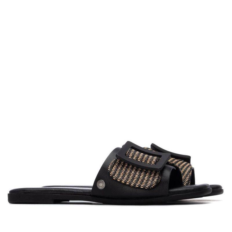 Sandalia Mujer Plana REFRESH 175029 Negro-3
