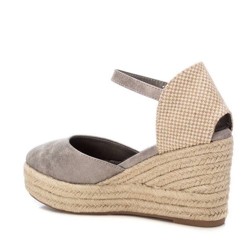 Sandalia Taco Mujer REFRESH 172782 Yute Metalizada Plomo-3