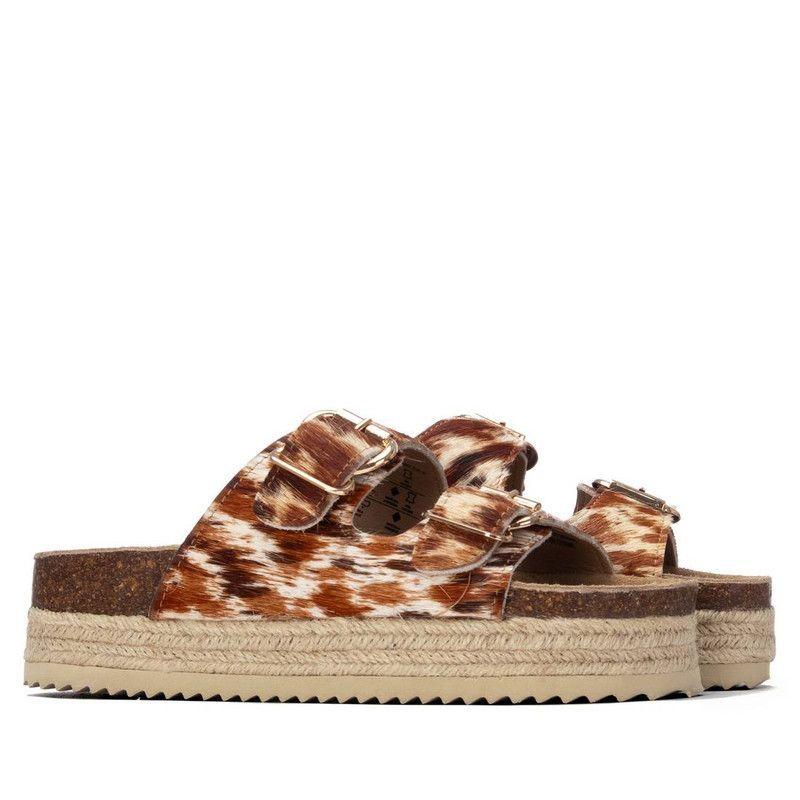 Sandalia Mujer Cuero REFRESH 175013 Pelos Animal Print-3