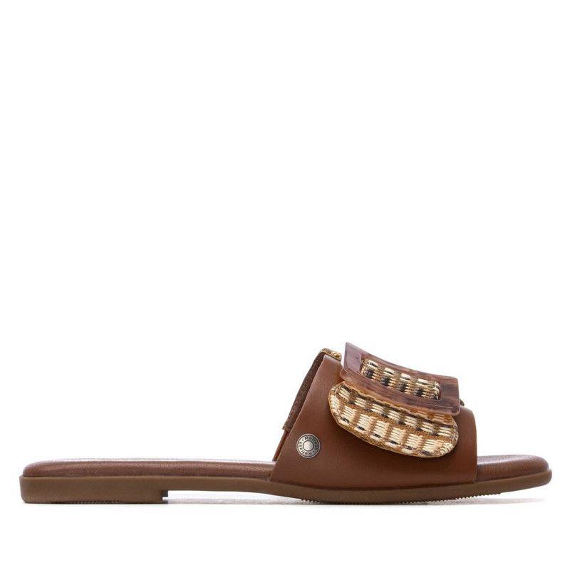 Sandalia Mujer Plana REFRESH 175029 Camel-0