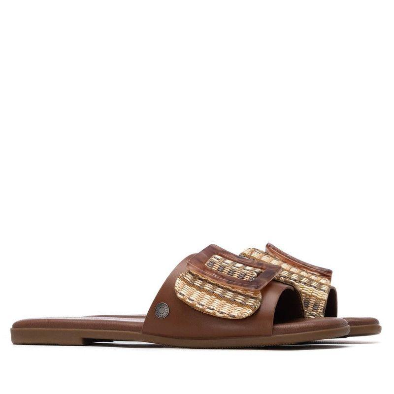 Sandalia Mujer Plana REFRESH 175029 Camel-3