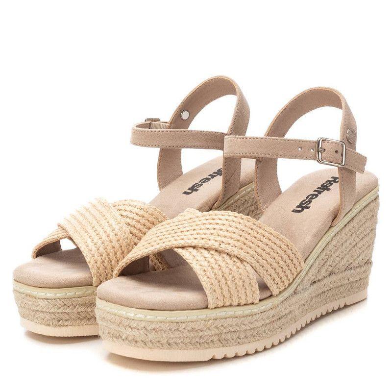 Sandalia Mujer Taco REFRESH 172650 Rafia-4