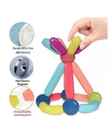 Juego de Construcción Con Bloques Magnéticos Montessori-1