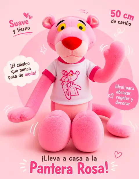 Peluche Pantera Rosa 50 cm – Suave, Tierno y Perfecto para Regalar-2