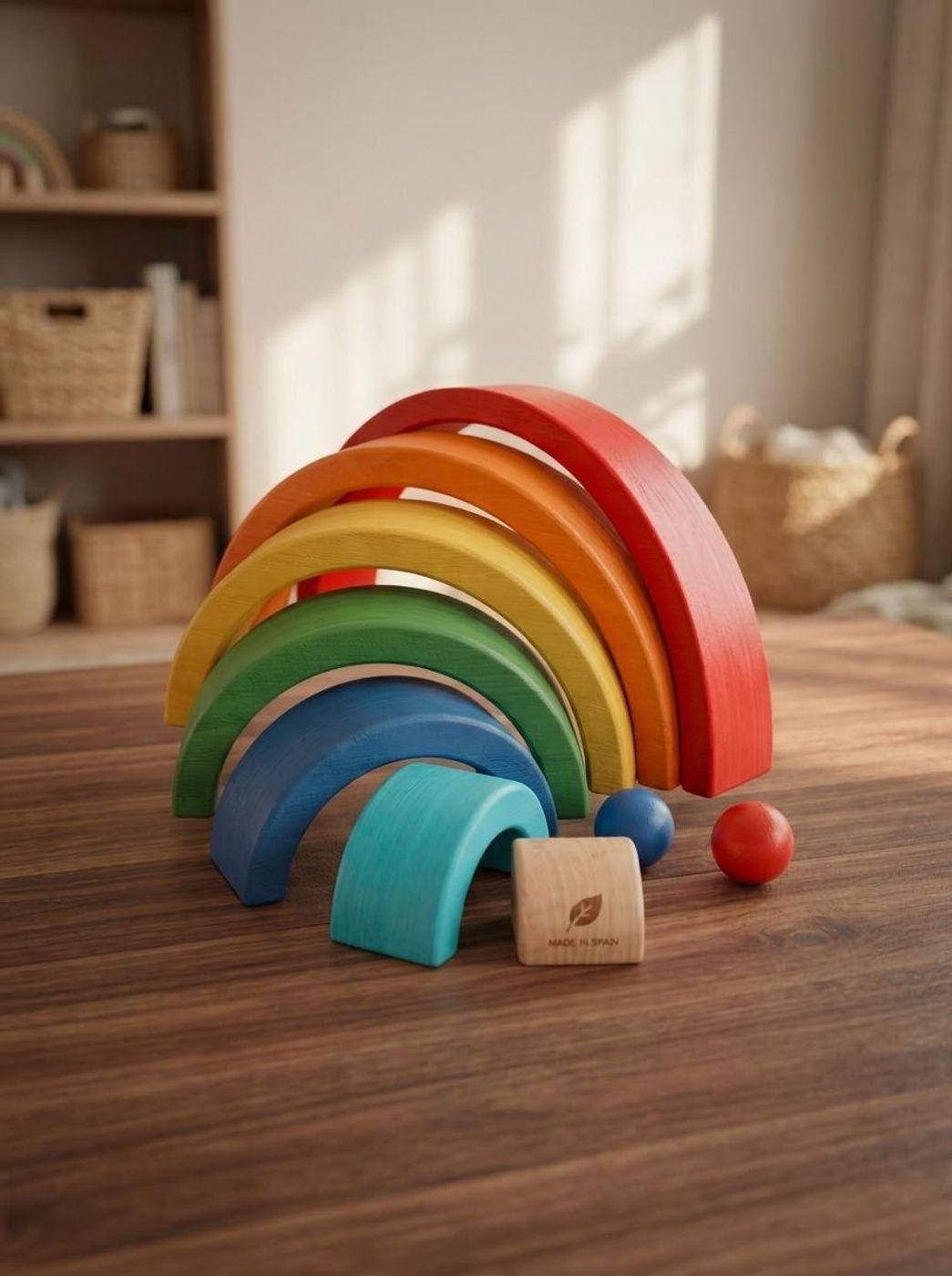 Arcoíris Sensorial De Madera Juguete Educativo-1