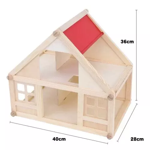 Casa de Mu ecas de Madera con Muebles 40x29x38 cm-2