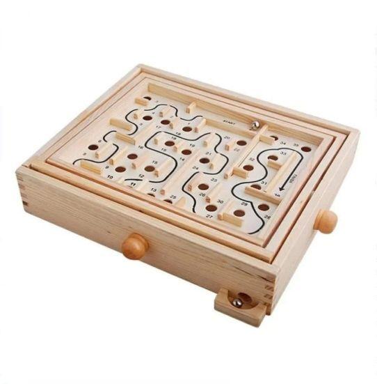 Laberinto de Madera - Juego de Destreza de 36 Pasos-0