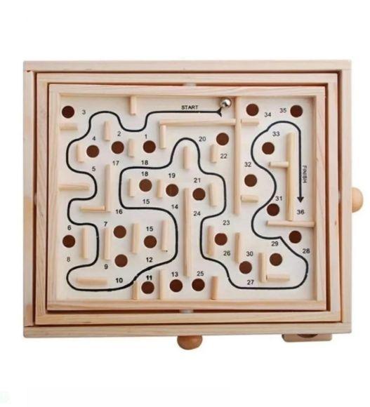 Laberinto de Madera - Juego de Destreza de 36 Pasos-1