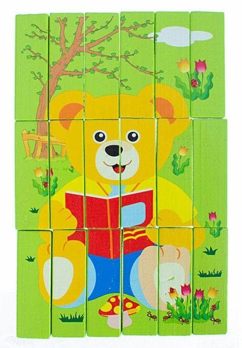 Set de Jenga y Puzzles de Madera Animales (54 piezas)-4