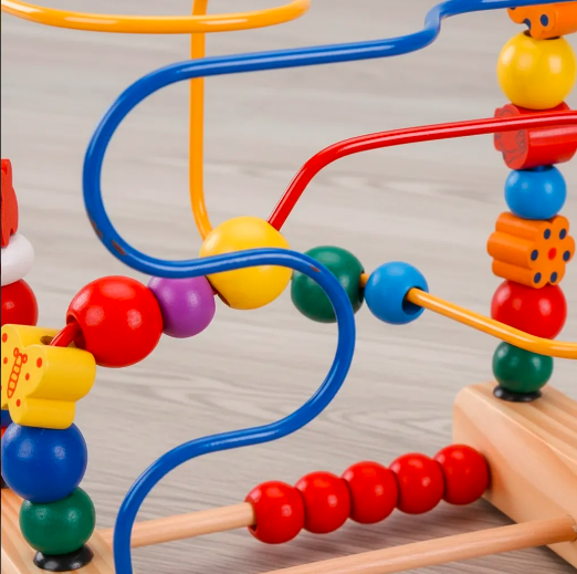 Laberinto con Cuentas de Madera Montessori-2