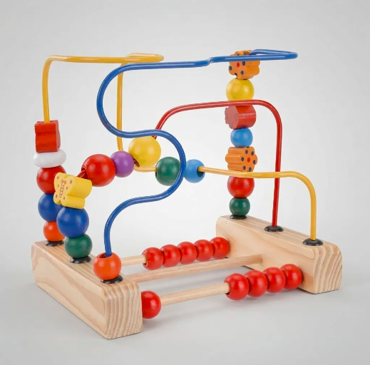 Laberinto con Cuentas de Madera Montessori-3